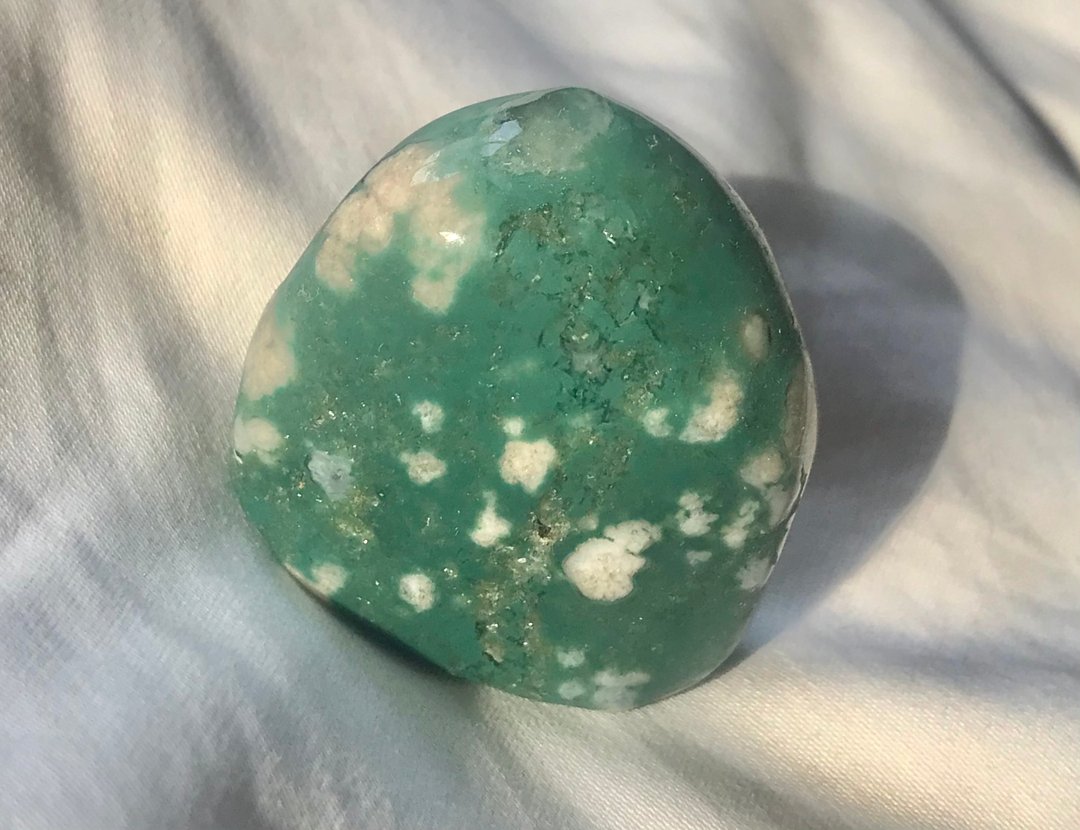 马达加斯加 天然樱花玛瑙 原石 水晶 摆设 flower agate crystal - 其他 - 石头 绿色
