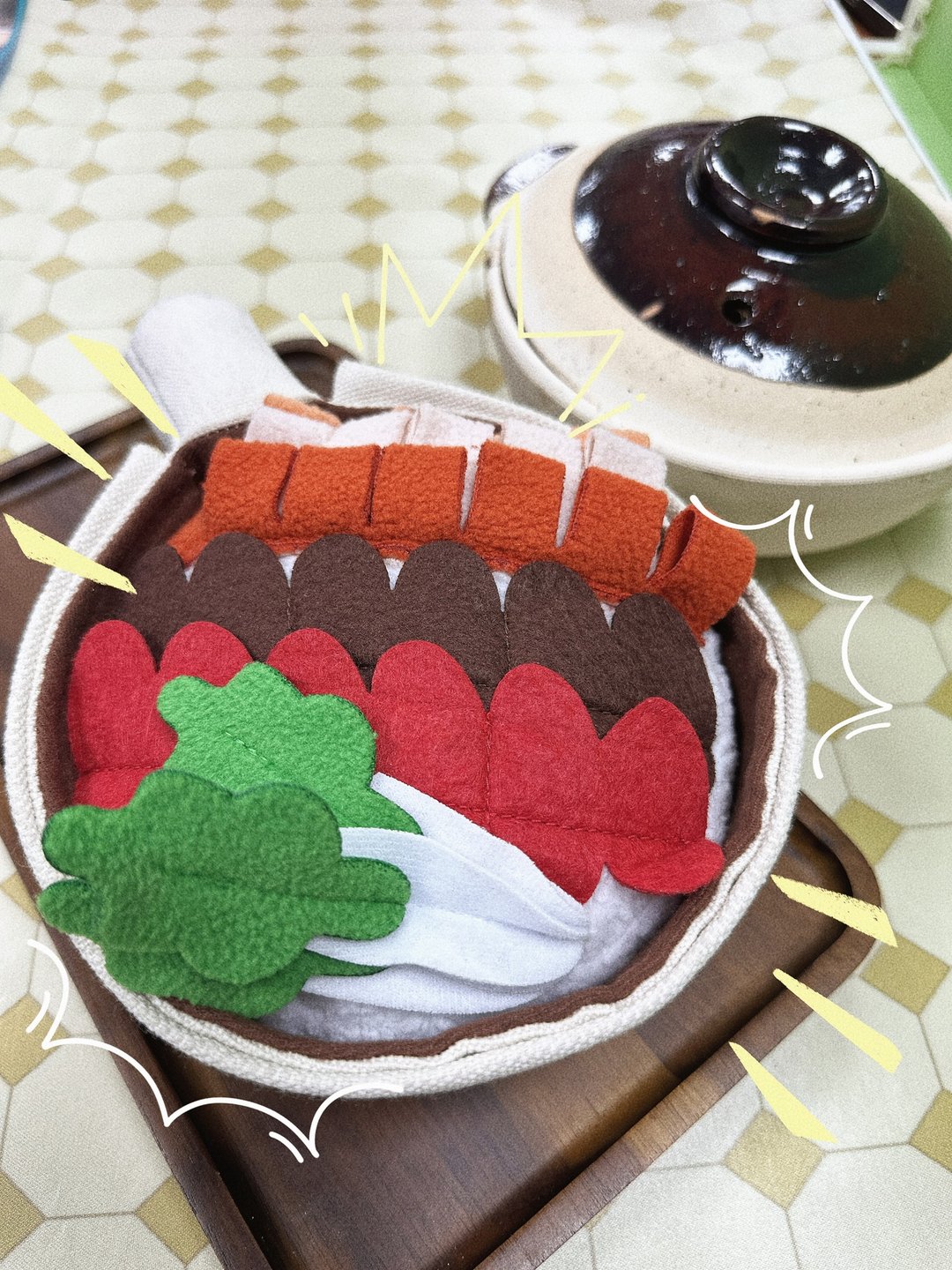 煲仔饭藏食玩具| 狗狗嗅闻玩具 | 缓解分离焦虑、抗忧郁 - 玩具 - 棉 黄色