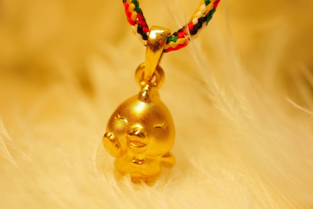 黄金坠子-生肖鸡坠子金饰-黄金9999 - 项链 - 24k 金 金色