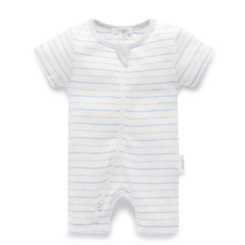 澳洲Purebaby有机棉婴儿连身衣/新生儿 包屁衣3M~1T - 包屁衣/连体衣 - 棉 