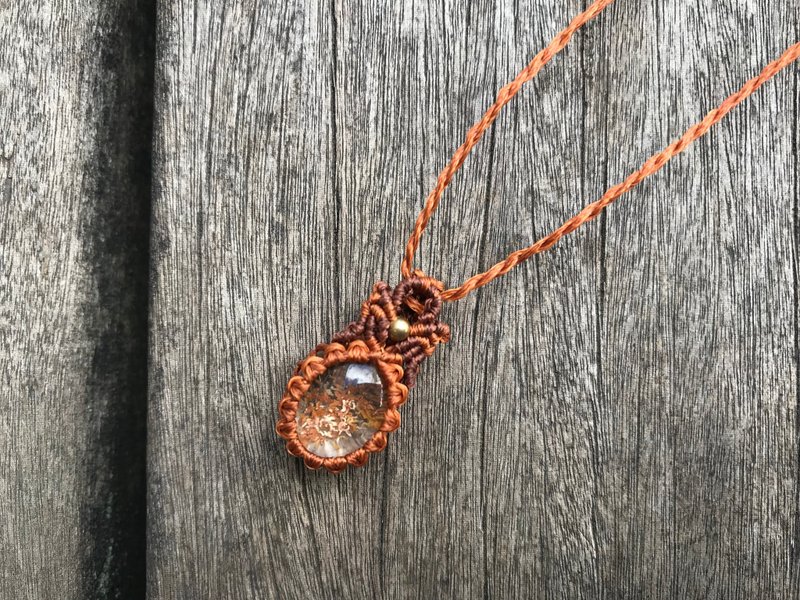 异象水晶编织项链 - 项链 - 水晶 橘色