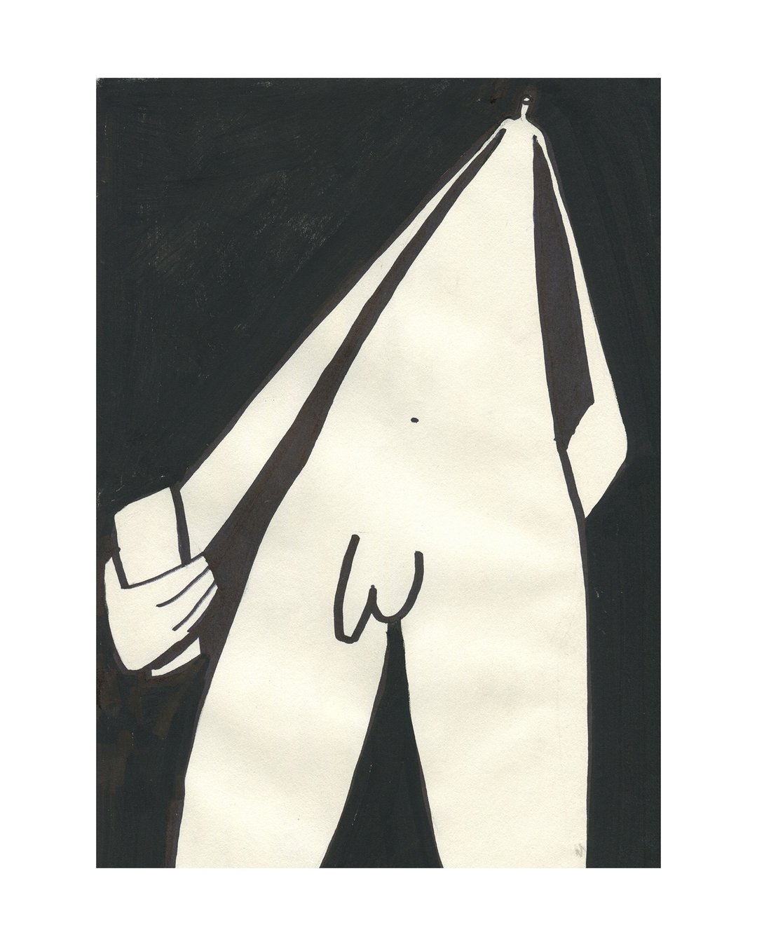裸体男子扫描绘画艺术印刷品，简约墙面装饰，现代家居装饰 - 电子手绘真人画像/绘画/插画 - 其他材质 