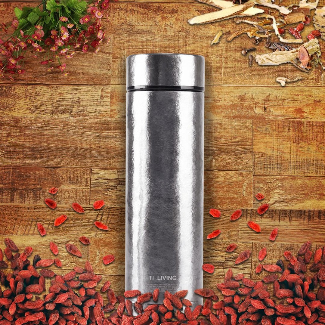 【纯钛微瑕商品】纯钛真空保温杯-450ml-沁雪银 - 保温瓶/保温杯 - 其他金属 银色