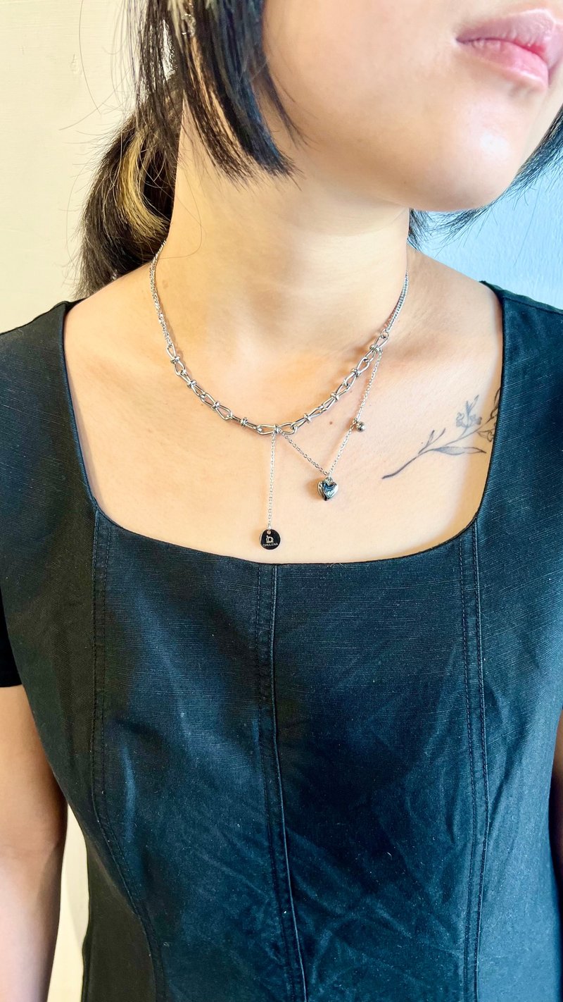 【定制】颈系心弦项链 / 可定制刻字 / 银色 - 项链 - 不锈钢 银色