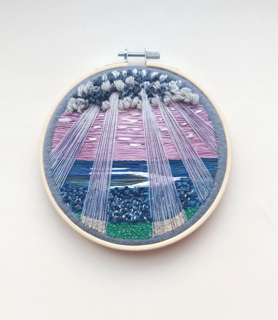 Wall art decor * embroidery landscape * Endless distance - 画框/相框 - 绣线 多色