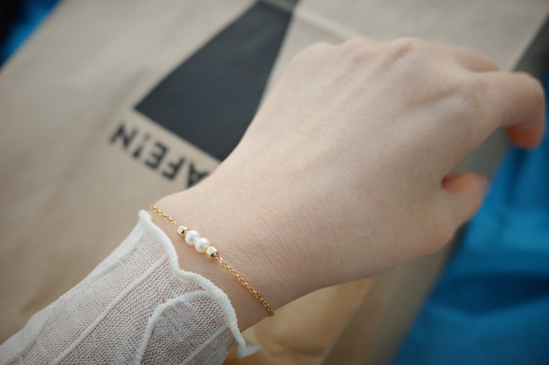 雪境 珍珠手链 14Kgf - 手链/手环 - 珍珠 白色