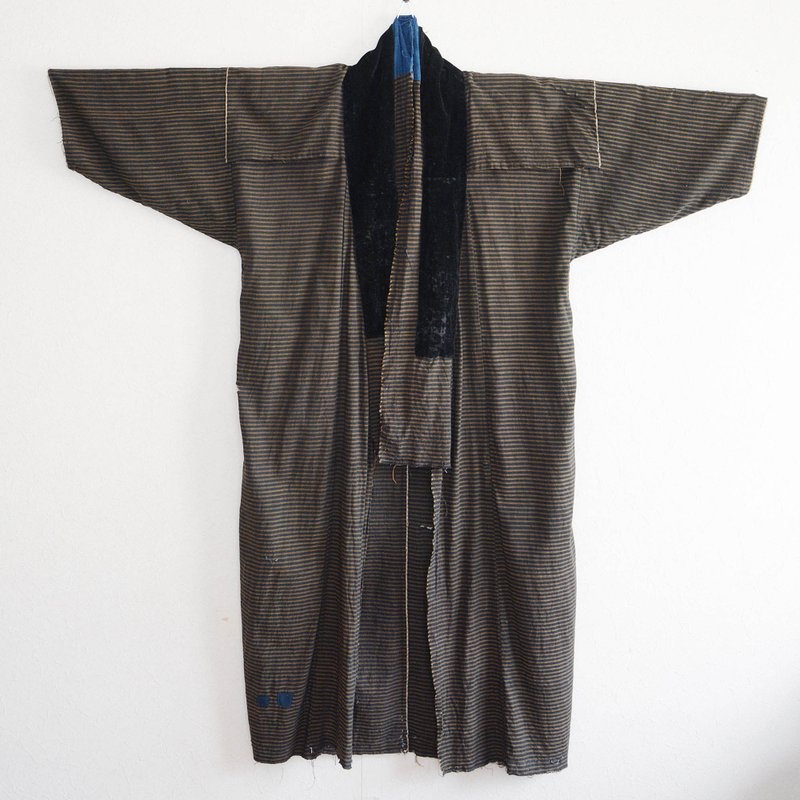 腰布睡衣男士旧衣服棉质和服旧布条纹图案靛蓝染色日本复古翻拍材 - 其他 - 其他材质 