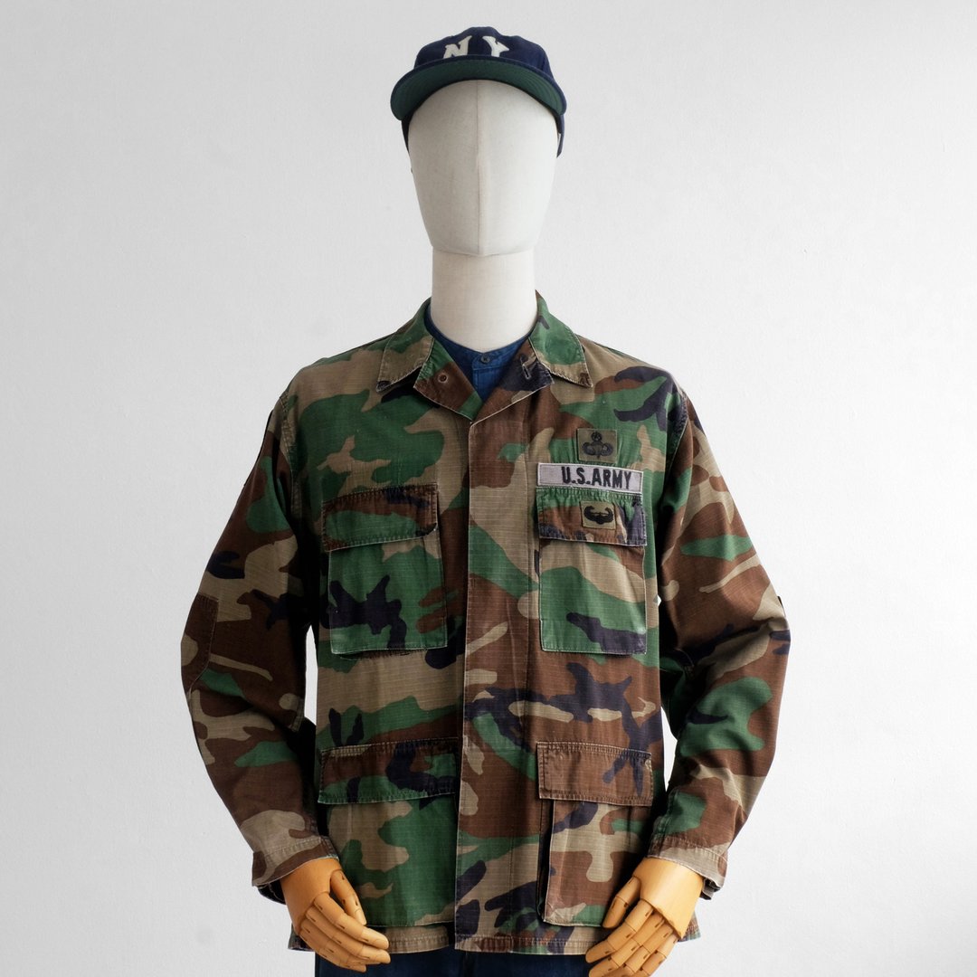 Vintage US Army Woodland Camouflage Jacket M81 Pattern 80s 90s - 男装外套 - 其他材质 