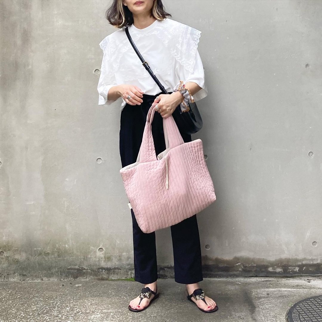 Made to order　nubi tote small (pink) - 手提包/手提袋 - 棉．麻 粉红色