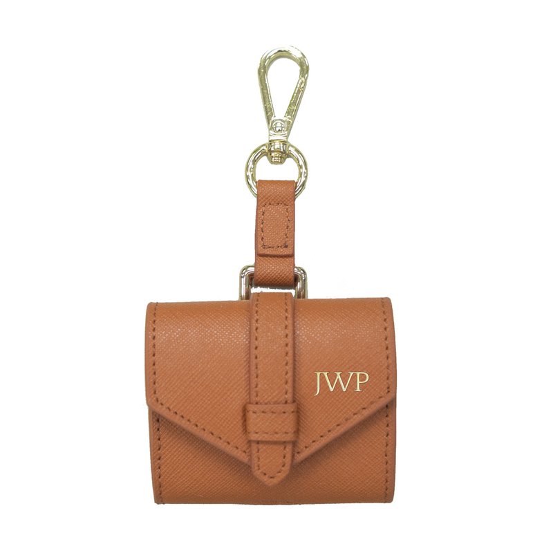 定制化礼物 AirPods Pro/AirPods 3 皮革耳机保护套 - 焦糖咖啡色 - 耳机收纳 - 真皮 咖啡色