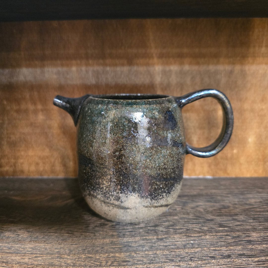 柴烧陶绞泥纹 / 奶壶 / 把手茶海 / 公道杯 / 匀杯 - 茶具/茶杯 - 陶 黑色