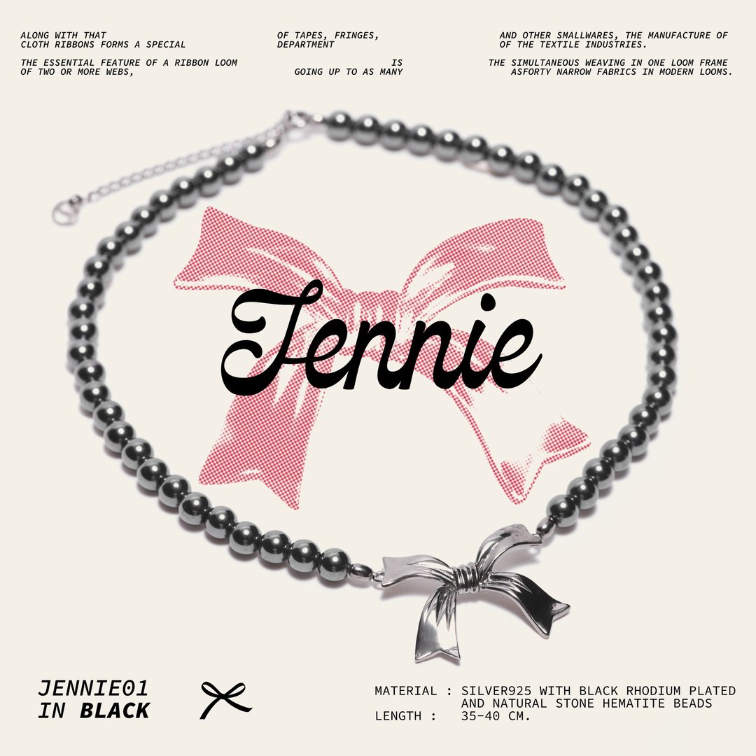 Ctrlshift - JENNIE01 (黑色款) - 项链 - 纯银 