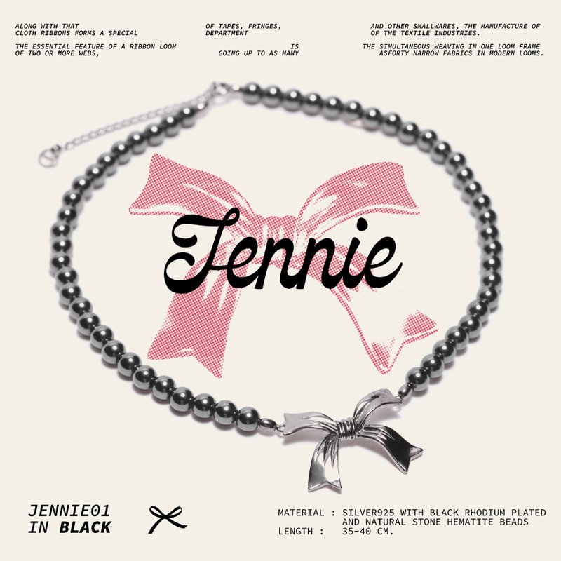 Ctrlshift - JENNIE01 (黑色款) - 项链 - 纯银 