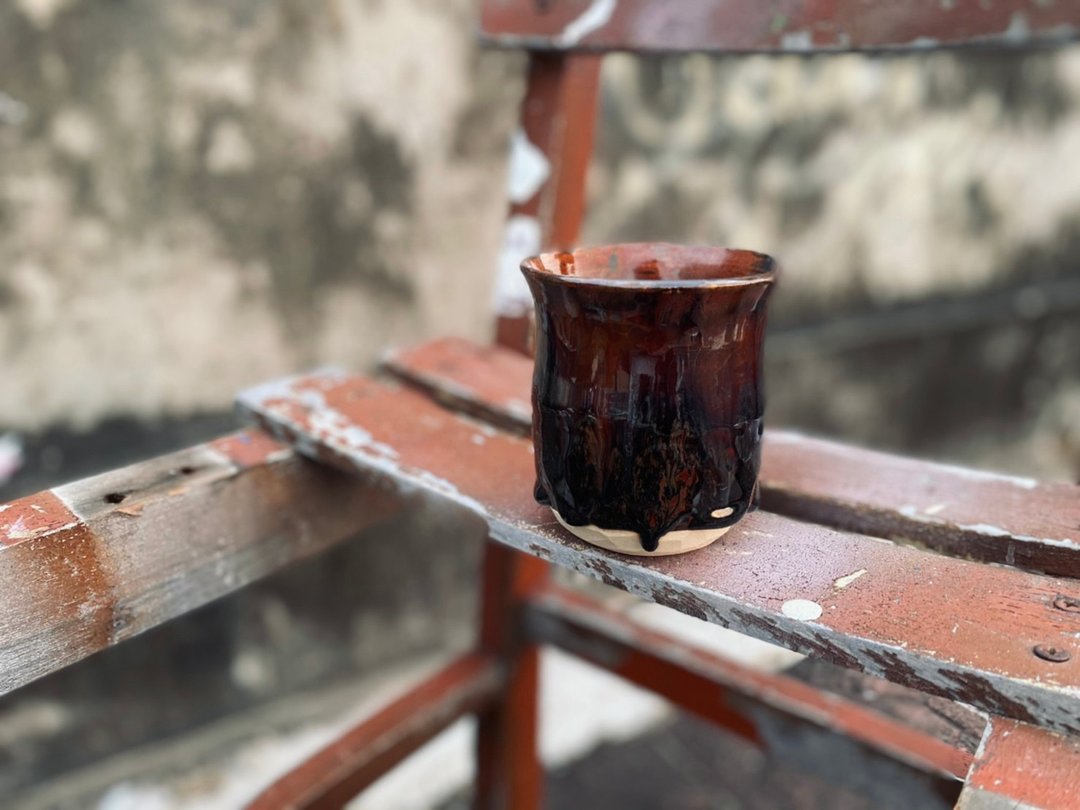 次级商品-焦糖布丁手作陶瓷杯 - 其他杯子 - 陶 多色
