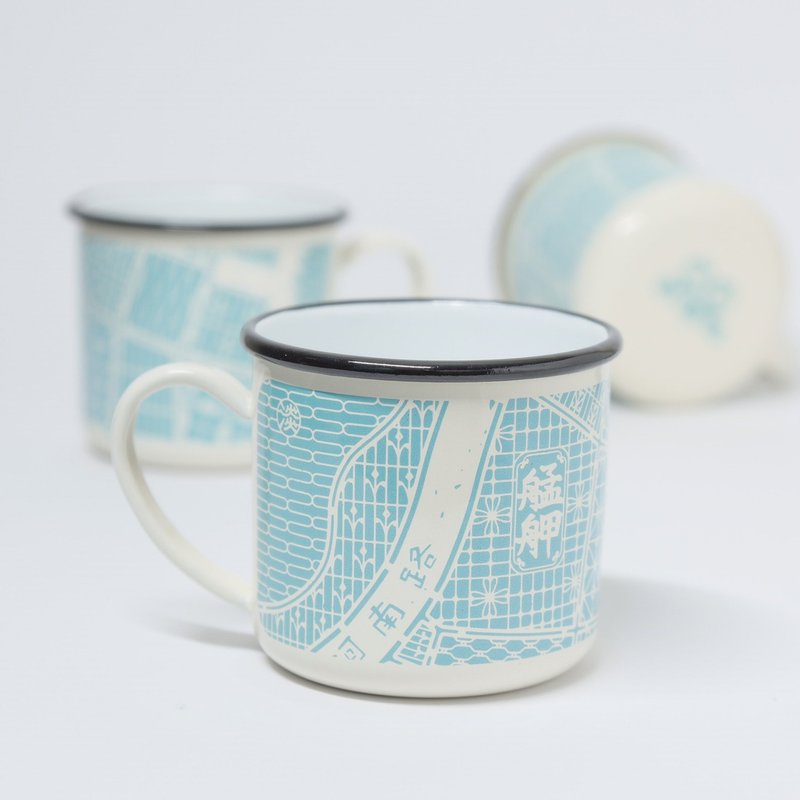 艋舺窗花地图珐琅杯 - 咖啡杯/马克杯 - 其他金属 蓝色