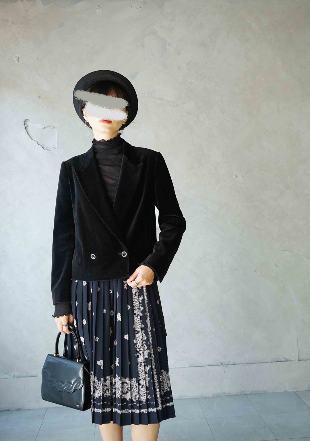 寻宝古着-Paul Smith黑色棉绒短版单扣西装外套 - 女装西装外套/风衣 - 棉 黑色