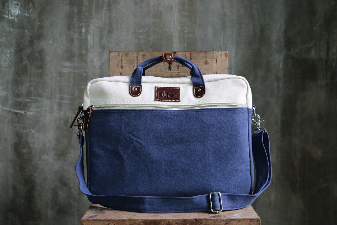 BAG UP : LAPTOP : NAVY (13-Inch/ 16-Inch) - 电脑包 - 棉 蓝色