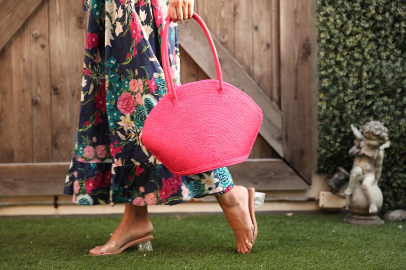 Sisal Bag Fuchsia - 手提包/手提袋 - 其他材质 粉红色