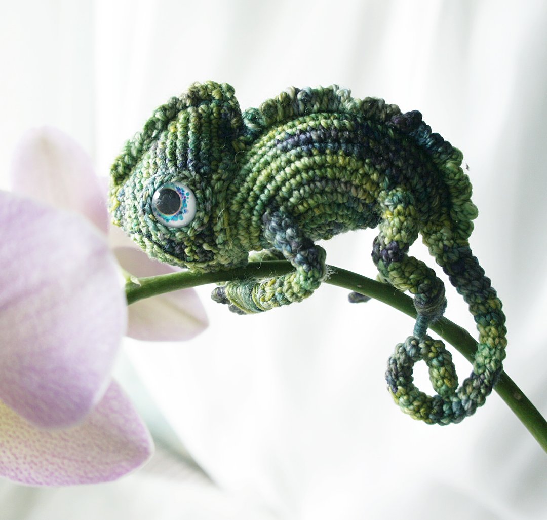 Little Chameleon jungle animal doll,Collector Stuffed Toy, Cute Gift for Teenage - 玩偶/公仔 - 棉 绿色