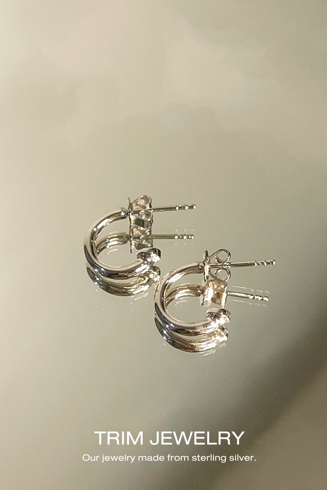925 纯银圈形耳环 10mm - 镀白金 - 耳环/耳夹 - 纯银 银色