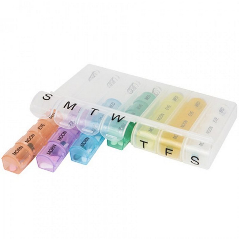 【TRAVELON】1周药品收纳盒(七彩) | 药盒 分装盒 分药盒 - 化妆包/杂物包 - 塑料 多色