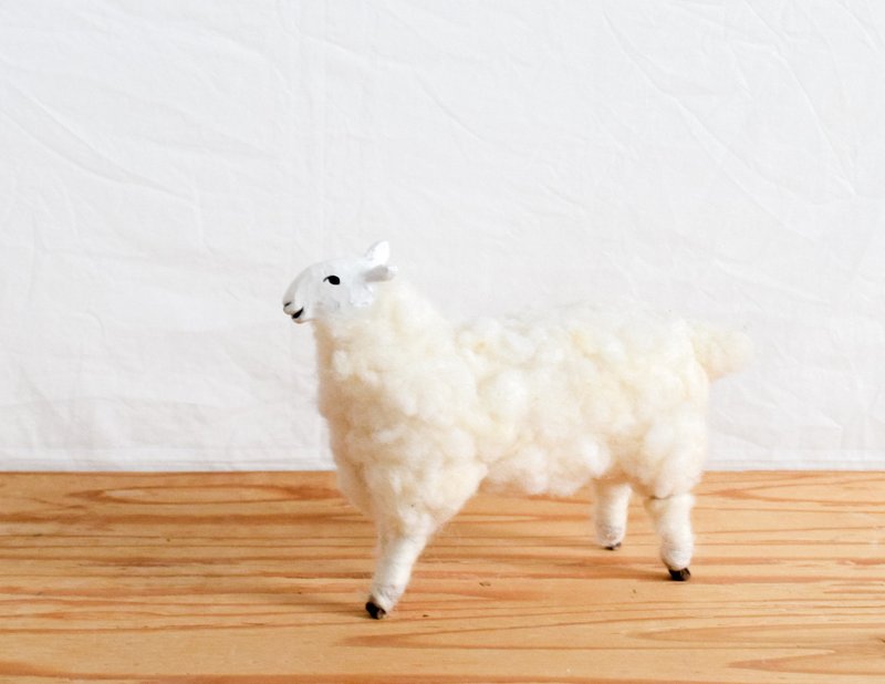 A SHEEP-BAZAR19' No.06 Rustic sheep figure (white Cheviot sheep) - 玩偶/公仔 - 粘土 