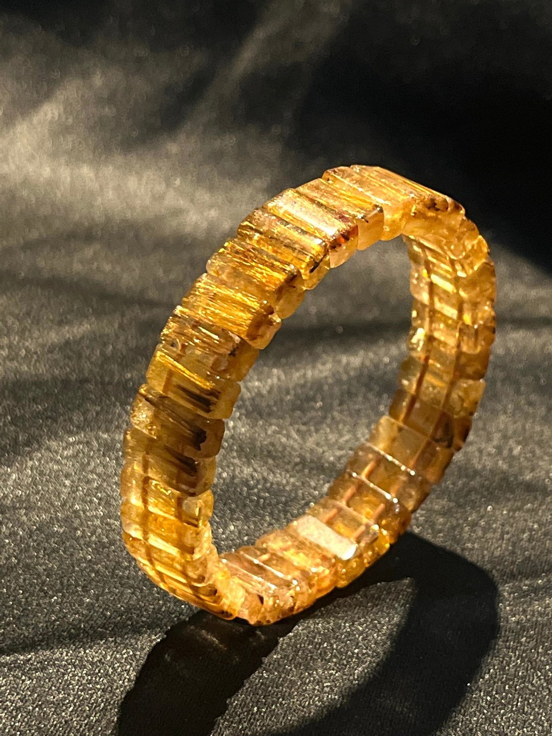 橘金 。顺发 猫眼 咖啡钛 钛晶 手排 钛金 手珠 手链  维纳斯 钛 - 手链/手环 - 水晶 橘色