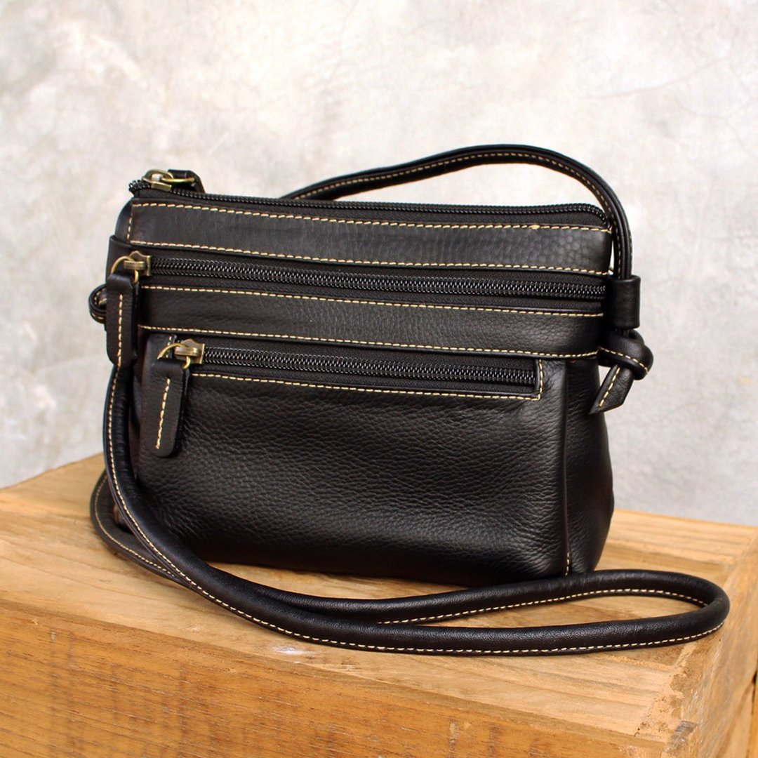 Mini Crossbody Bag - Cookies - 黑色 / 斜背包 / 皮革包 / 真皮 - 侧背包/斜挎包 - 真皮 黑色