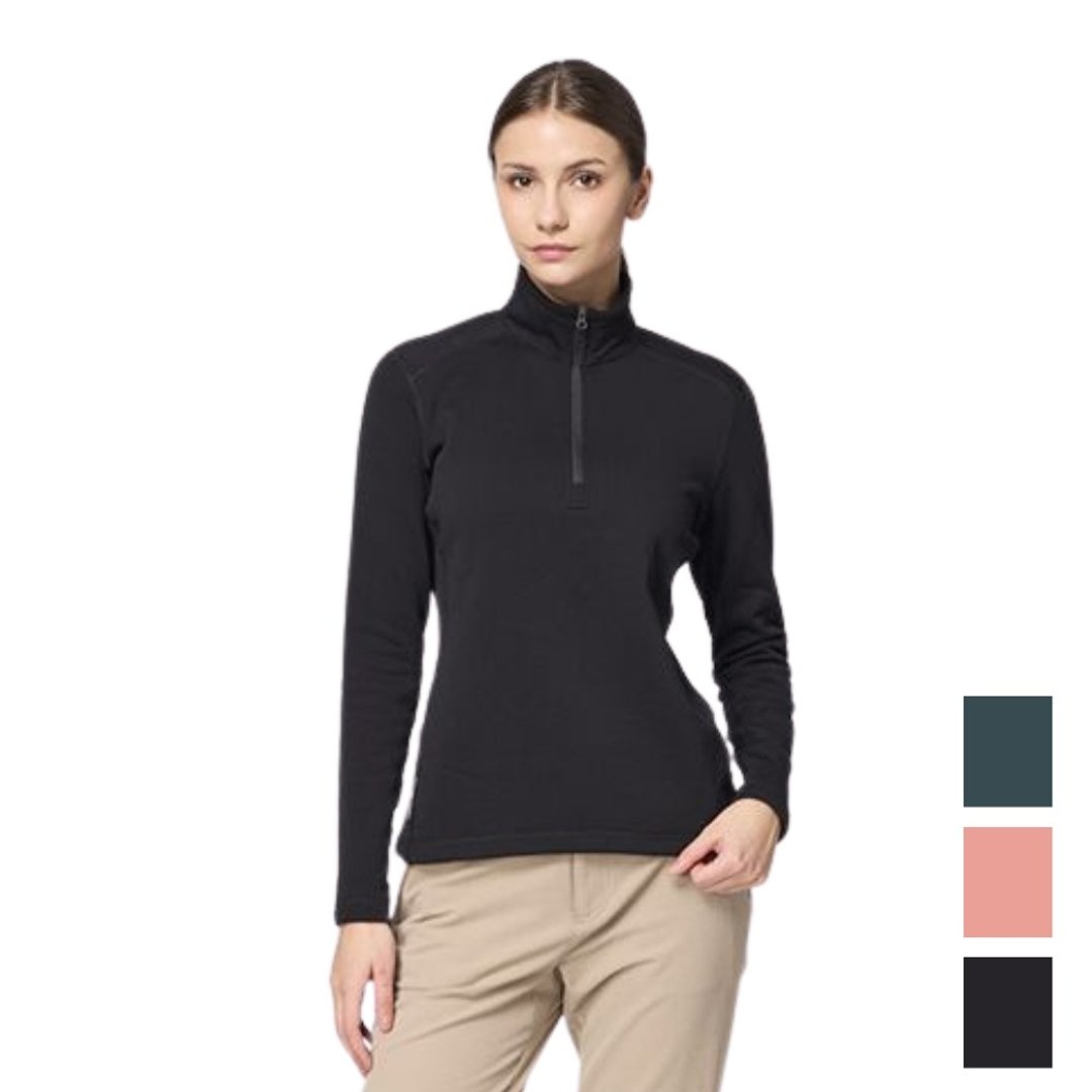 【Wildland 荒野】Polartec PSP弹性半开襟极暖衣 女 P2627 - 女装上衣 - 聚酯纤维 黑色