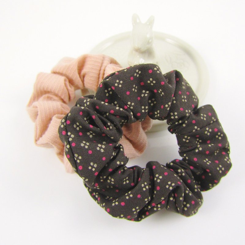 手工迷你发圈/发束 - 幸福日常 - 发饰 - 棉．麻 咖啡色