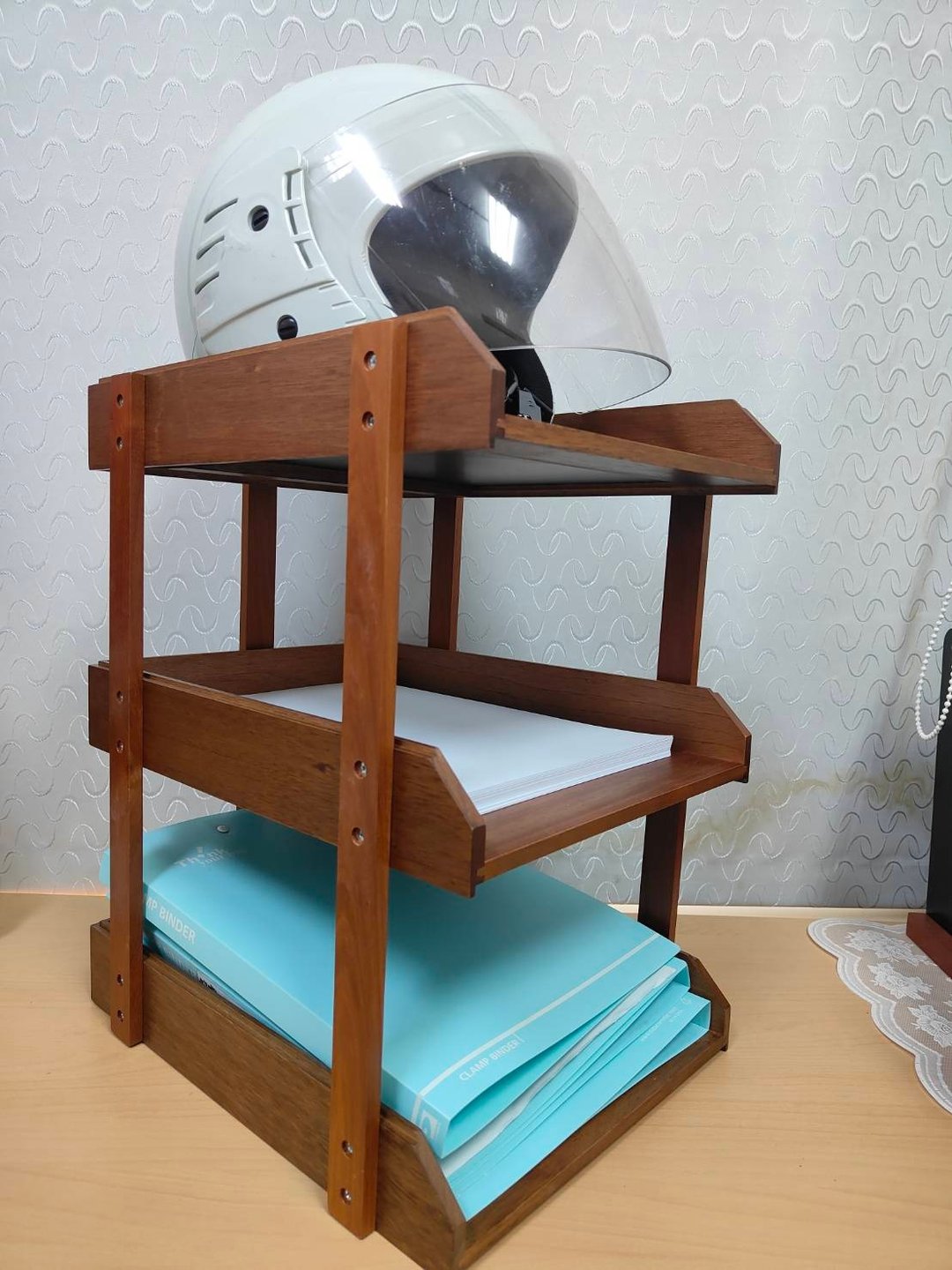 双层。三层收纳/文具/可重叠/厨房/商品回馈价/电话架收纳/公文盒 - 收纳用品 - 木头 
