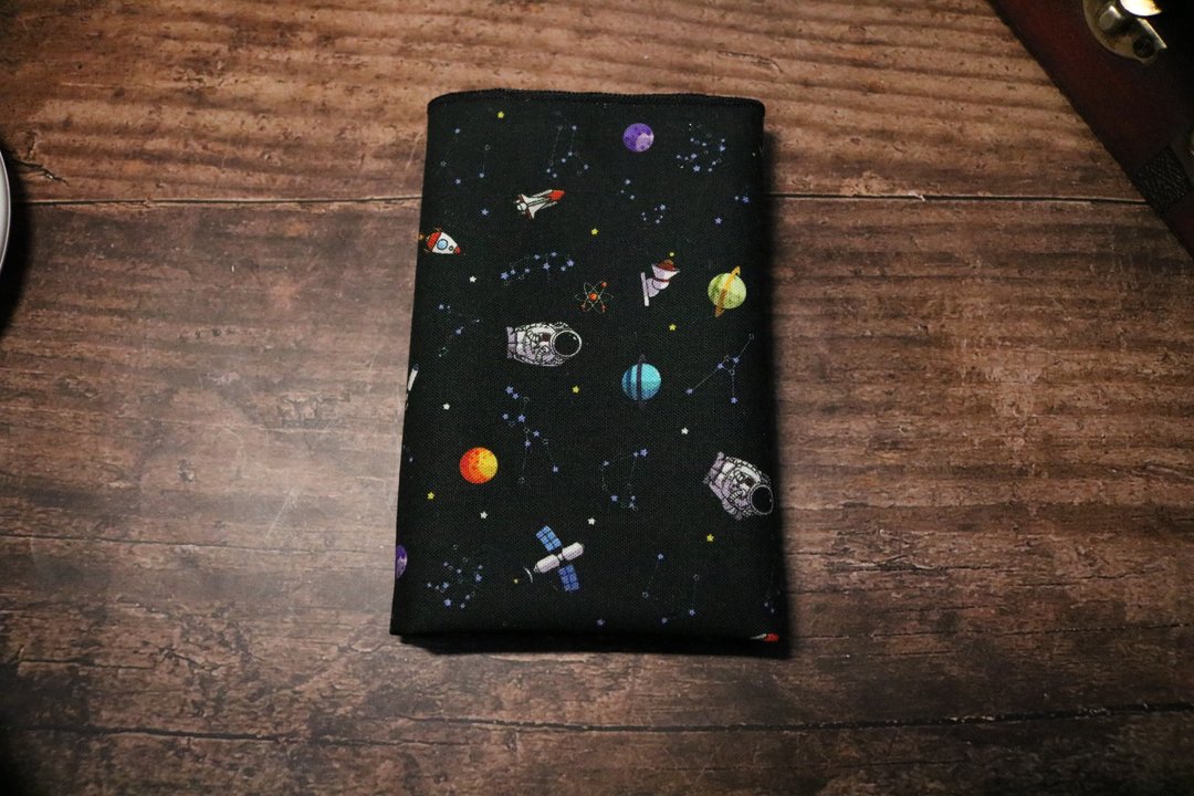 黑色星球印花純棉口袋巾學院風西裝手帕絲巾 - 手帕/方巾 - 棉 黑色