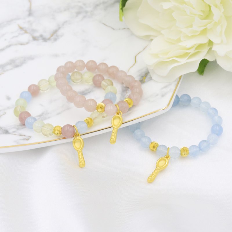 木村原创弥月礼 / 金汤匙满月水晶 /周岁礼/新生儿送礼 - 满月礼盒 - 24k 金 透明