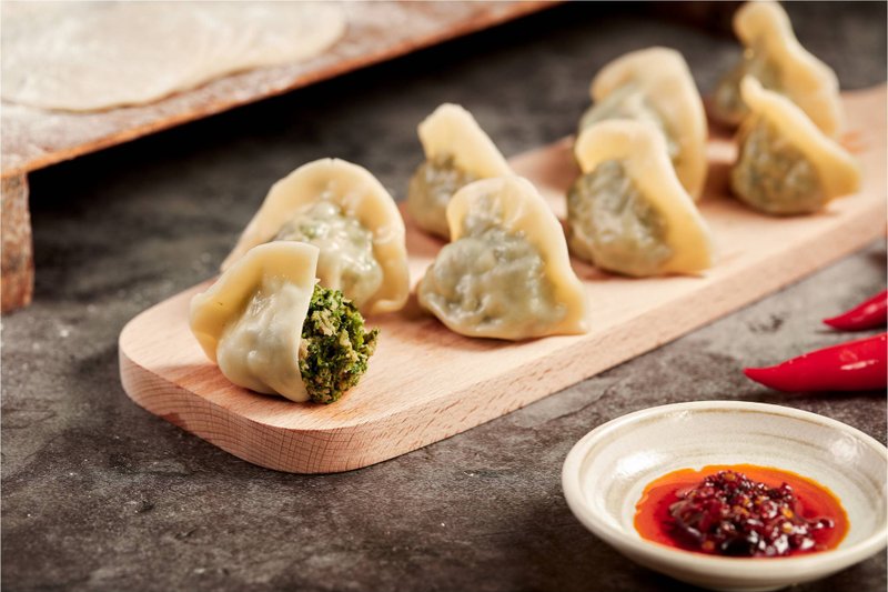 【123水饺】荠菜猪肉水饺 - 熟食小吃 - 新鲜食材 白色