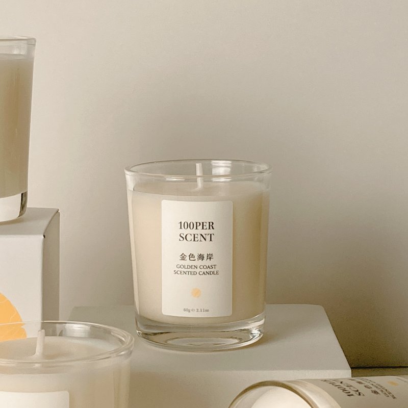 博森香氛 金色海岸 | 活萃精油香氛蜡烛 - 蜡烛/烛台 - 蜡 白色