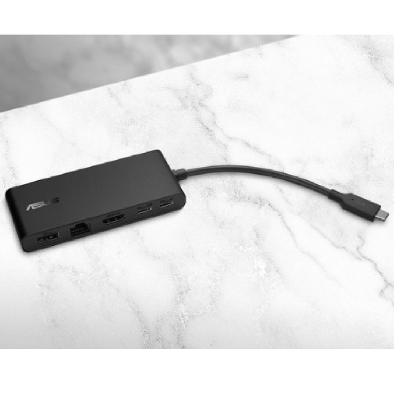 ASUS 华硕 Dual 4K USB-C 扩充基座 (DC201) - 电脑配件 - 塑料 黑色