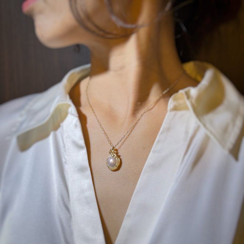 Mabe Pearl 14Kgf 绕线项链 - 项链 - 珍珠 白色