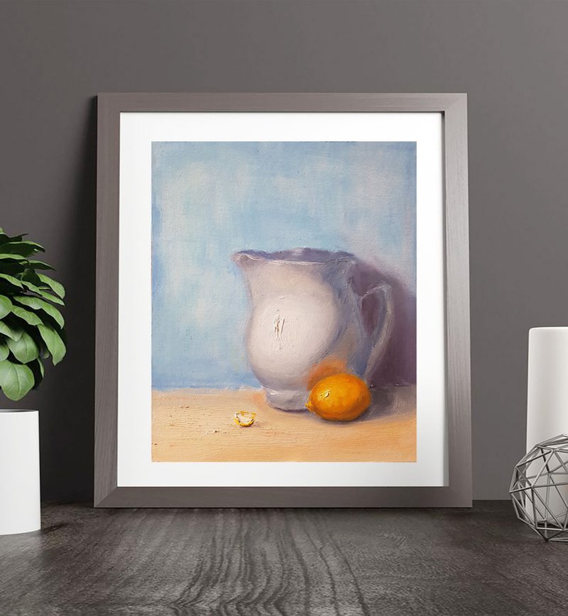 柠檬画静物原艺术食品画柑橘画6乘8 - 墙贴/壁贴 - 其他材质 黄色