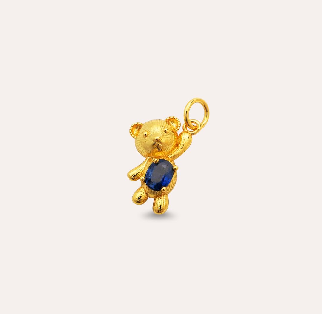 安珠 蓝宝石 蓝色 椭圆 4*5mm 坠子 自然系列 Teddy 宝石银饰 - 项链 - 银 蓝色
