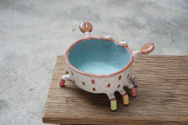 Crab plant pot handmade ceramic - 植栽/盆栽 - 陶 多色