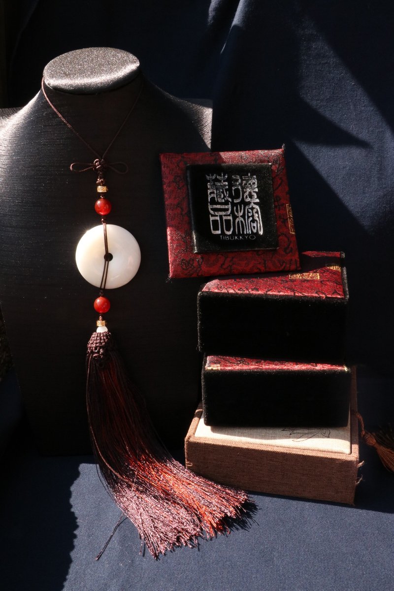 精品半玉化砗磲平安扣 砗磲吊坠 定制化佛珠设计 饰品 文玩 项链 - 项链 - 贝壳 