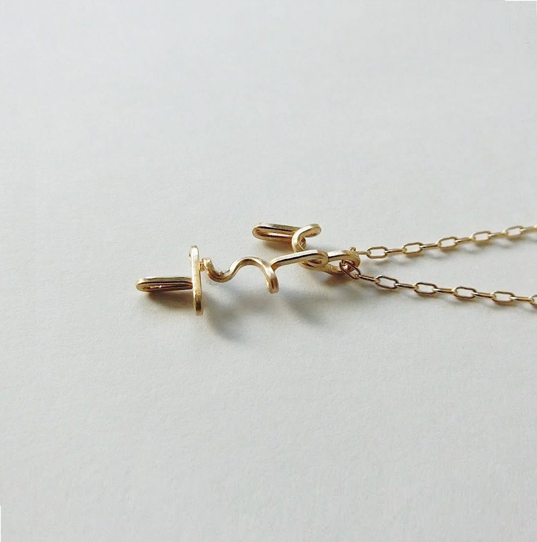 3 initial slide necklaces - 项链 - 贵金属 金色