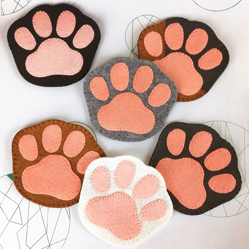 猫掌杯垫 单色 - 杯垫 - 聚酯纤维 多色