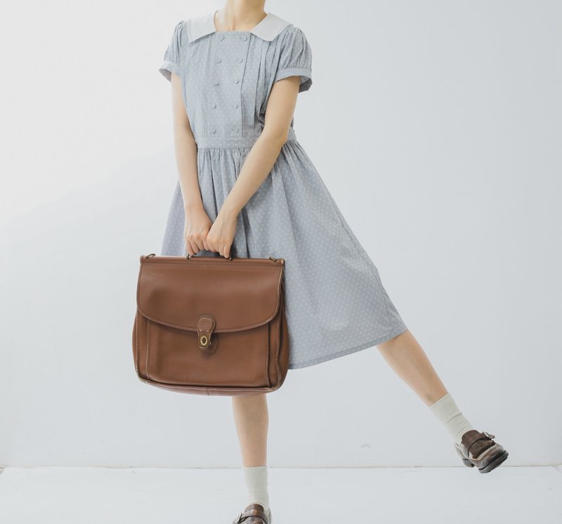 【少女娃娃】法式复古/海军领风琴褶连衣裙 - 洋装/连衣裙 - 其他材质 灰色