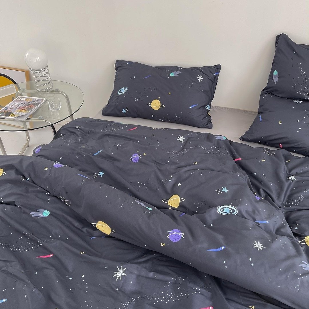 小宇宙 原创全棉三四件套枕套床单被套学生男生宿舍床深色耐脏 - 寝具 - 棉 