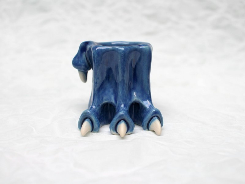 恐龙脚脚　牙刷架　摆饰　花器 - 花瓶/陶器 - 瓷 蓝色