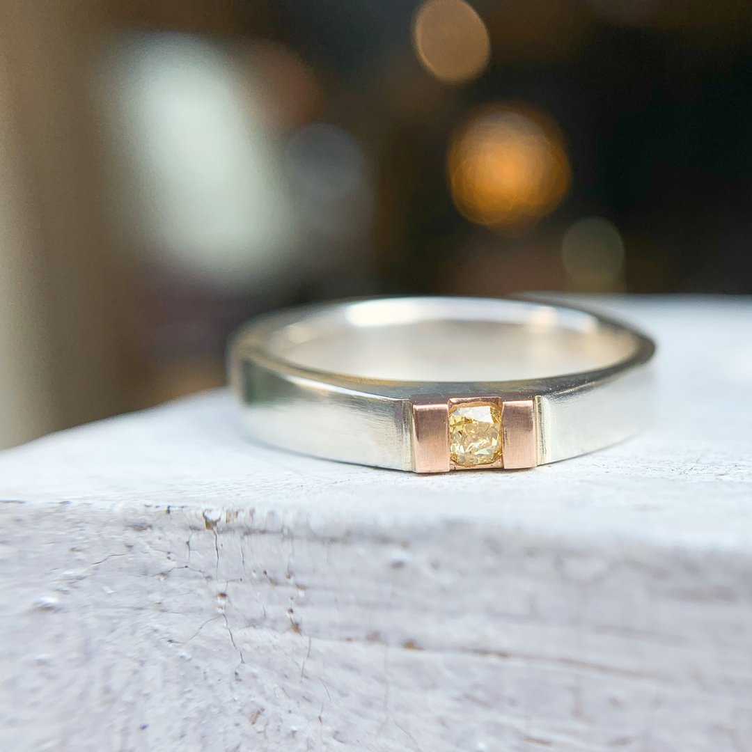 Oˋre Jewelry 设计师款 天然钻石 14K金 925纯银 戒指 订制定制 - 戒指 - 纯银 