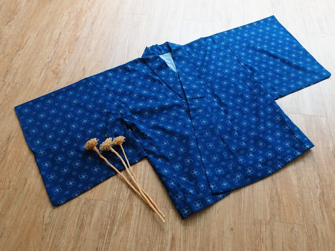 Vintage 和服  / 改良式羽织外套 no.86 - 女装休闲/机能外套 - 棉 蓝色