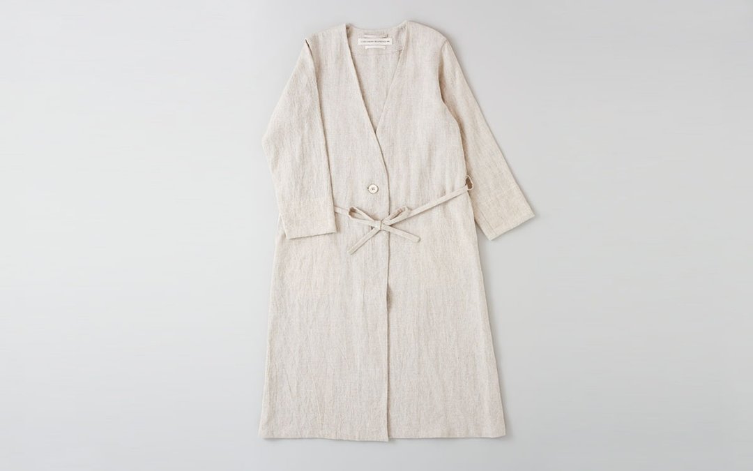 Linen shop coat (Natural) - 女装休闲/机能外套 - 棉 卡其色
