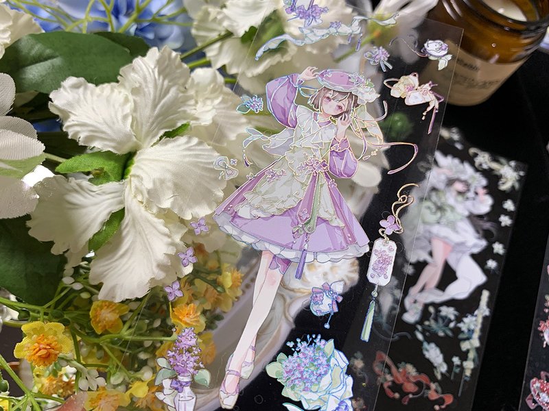 OKMT新七天原创社团手帐手账贴纸PET纸胶带 少女香 特殊工艺 - 纸胶带 - 塑料 多色